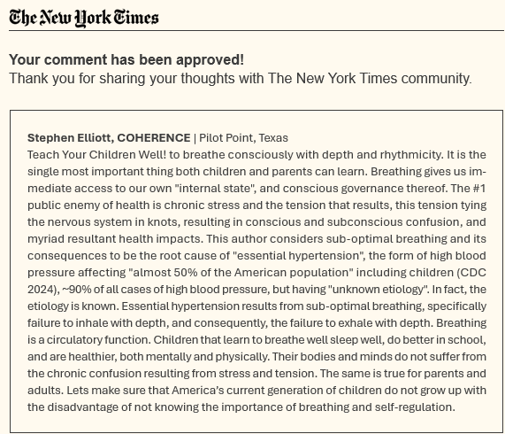 Stephen Elliott's New York Times Comment on Vivek Murthy Article