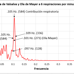 Figura 2: Componentes de frequencia de las ondas de Valsalva y Mayer 6 BPM